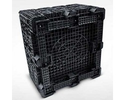 Triple Diamond Plastic Collapsible Bulk Container - 48x45x50