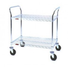 Eagle Group U2-2460S Stainless Steel Utility Cart with 2 Wire Shelves