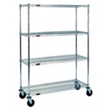 Eagle Group CC2148C-SB Chrome Wire Cart with 4 Wire Shelves
