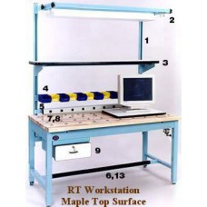 ProLine RT483030-FC-SD-M Solid Maple Top 6x6 Full Coverage Pop Up Ball Transfer Workbench