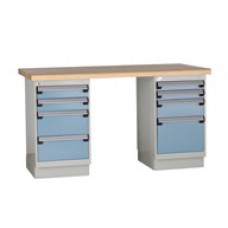 Rousseau Metal LH1202C Workbench - 2 Compact Cabinets