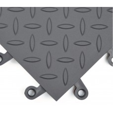 Wearwell Diamond-Plate SpongeCote Mat - Gray