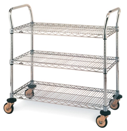 Metro 3-Shelf MW-Series Stainless Steel Wire Utility Lab Carts