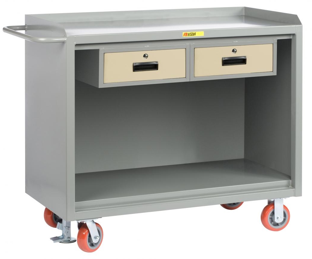 Little Giant 48 Inch Wide 2-Drawers Mobile Cabinet Cart