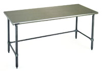 Eagle Group Flat Top Stainless Tables | Galvanized Tubular Base Bench