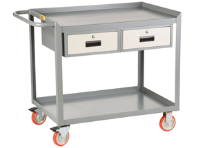 Little Giant 2-Shelf Steel Service Cart with Drawer