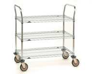 Metro 3-Shelf Stainless SPN-Series Wire Utility Carts