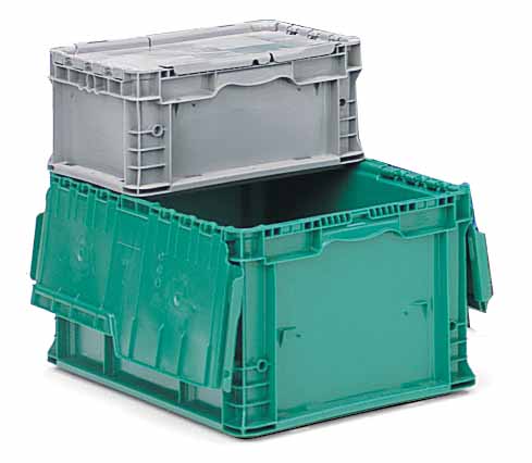 Orbis Attached Lid StakPak Straight Wall Plastic Containers