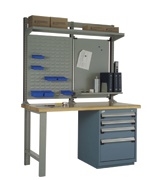 rousseau r5wh5-2003 work bench, industrial workbench, modular drawer work bench