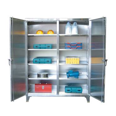 Strong-Hold Stainless Double Shift Storage Cabinets